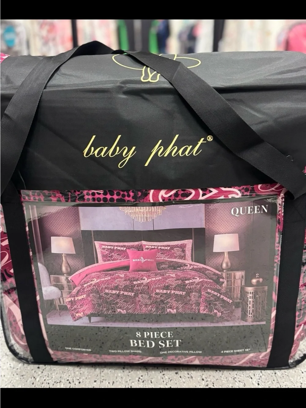 RARE NWT Y2K Baby Phat Pink Leopard Cheetah Queen 8-Piece Bed Set Complete